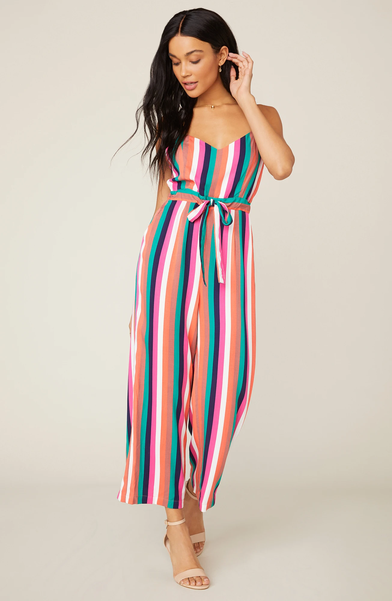 multi striped jumpsuit