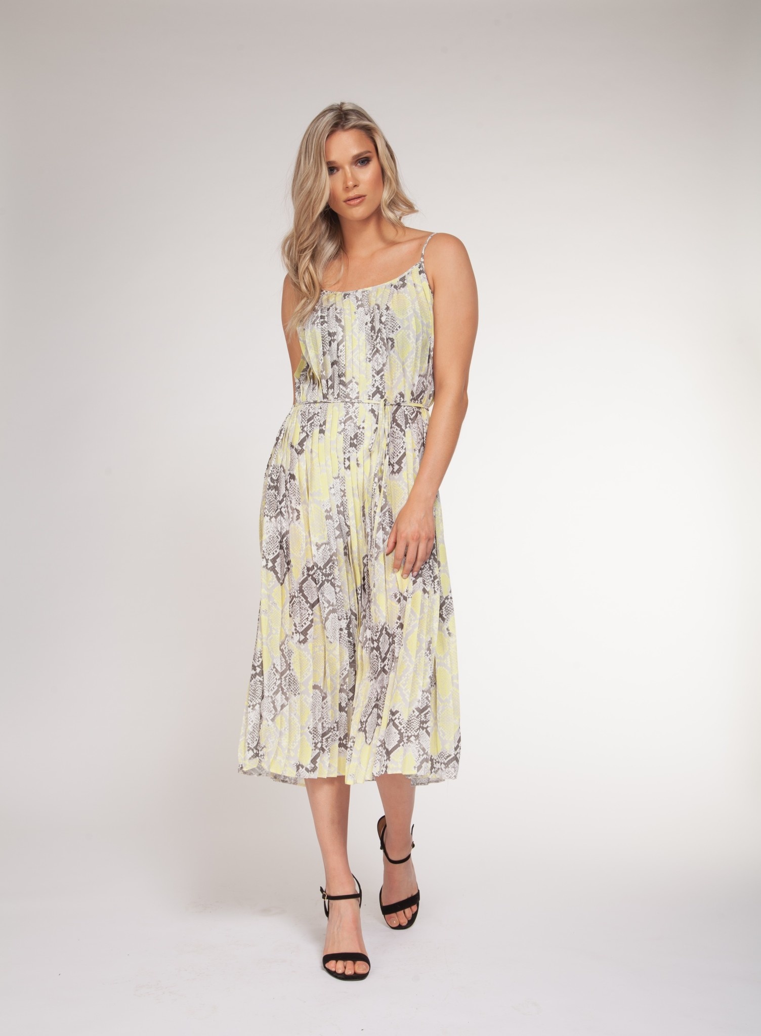 yellow snakeskin dress