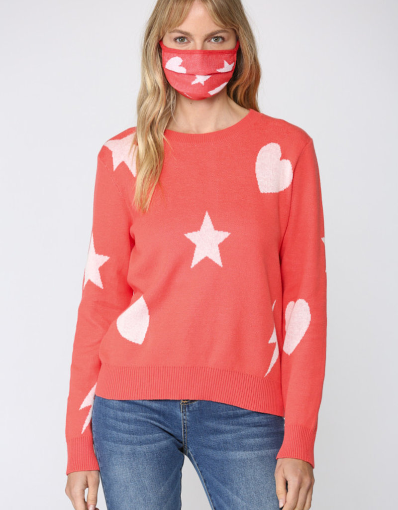Star, Heart, Lighting Sweater