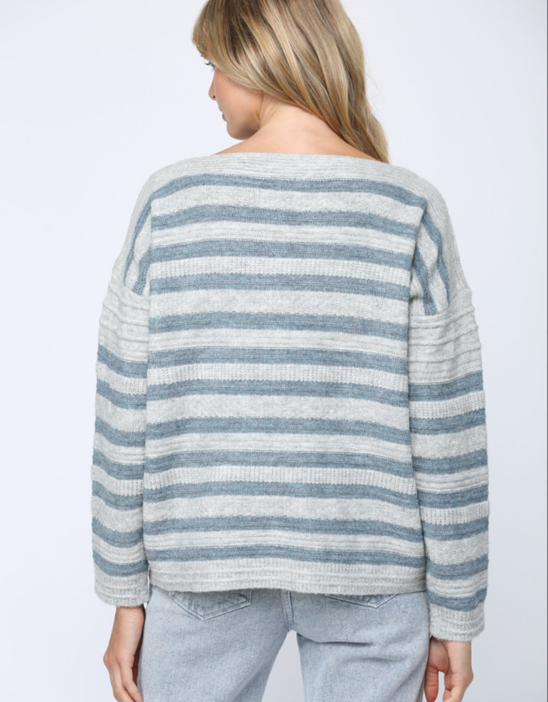 Boat Neck Stripe Sweater