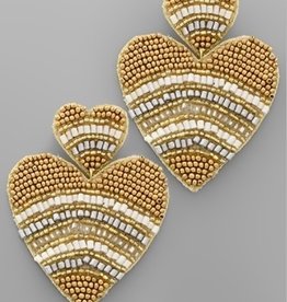 Golden Stella 2 Heart Disk Earrings