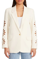 P and Eyelet Out Blazer Cream