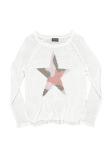 Camo Star Raglan White/Coral