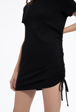 Drawstring T-Shirt Dress Black
