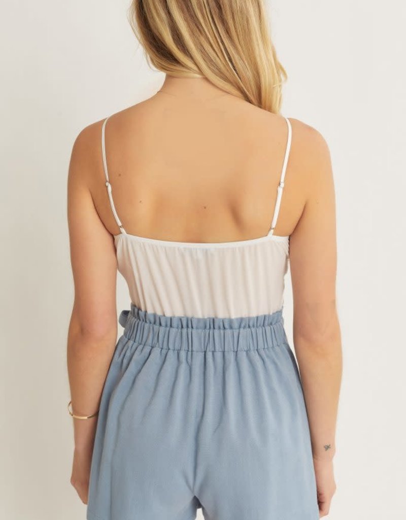 Love Tree Lace Top Belted Romper