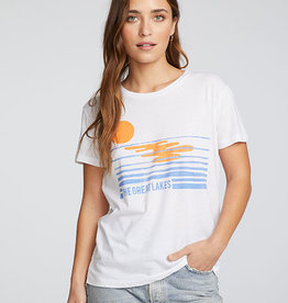Recycled Vintage Crew Neck Great Lakes Tee White