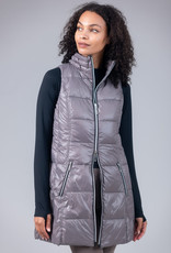 Quilted Long Vest w/Removable Hood