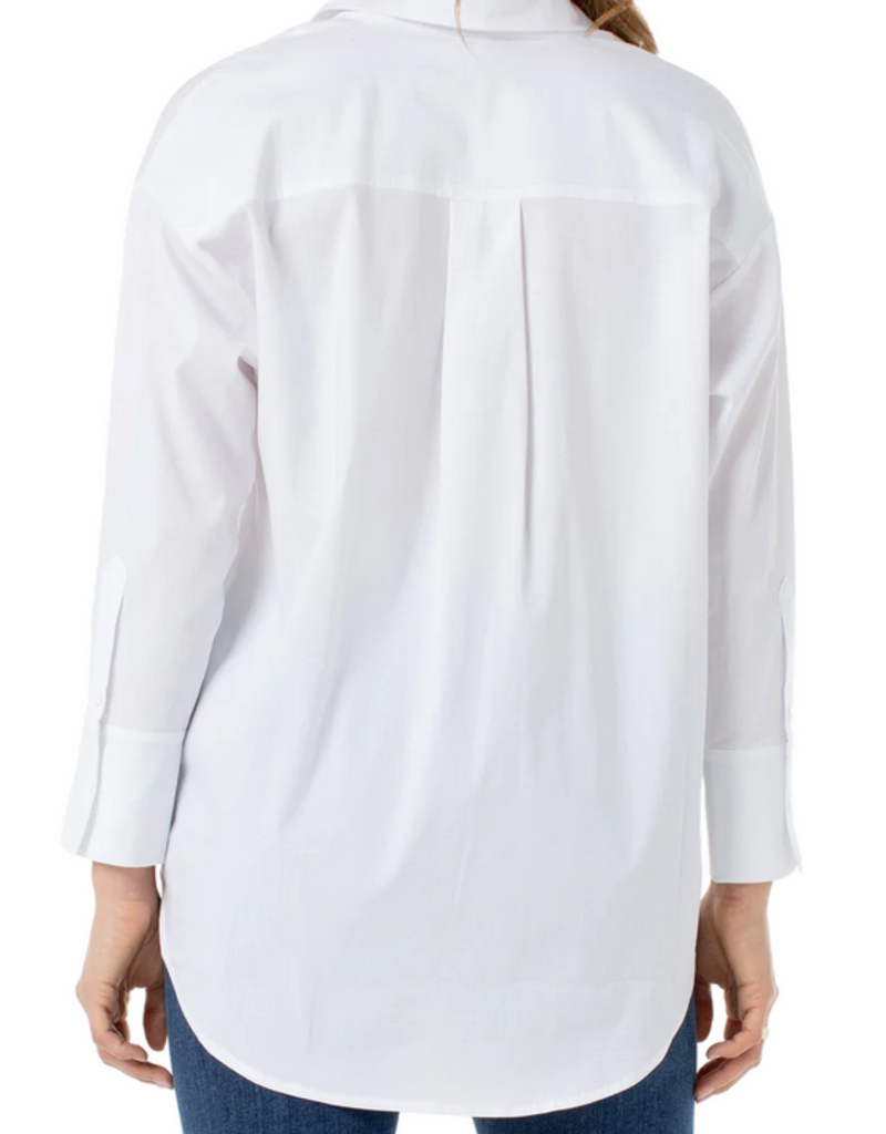 Oversized White Button Down - Savvy Chic Boutique