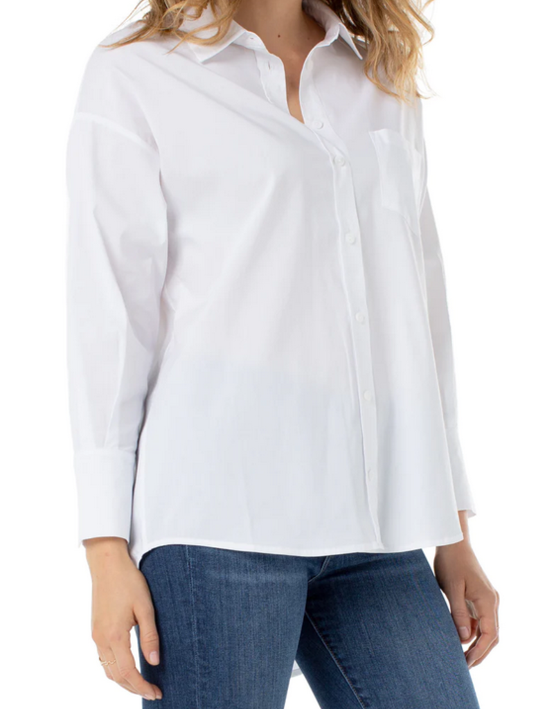 Oversized White Button Down - Savvy Chic Boutique