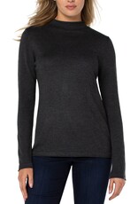 Mock Neck Rolled Hem Sweater