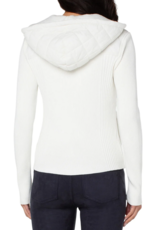Hooded Quilted Front Zip Sweater