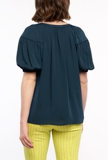 Short Sleeve Split Neck Blouse