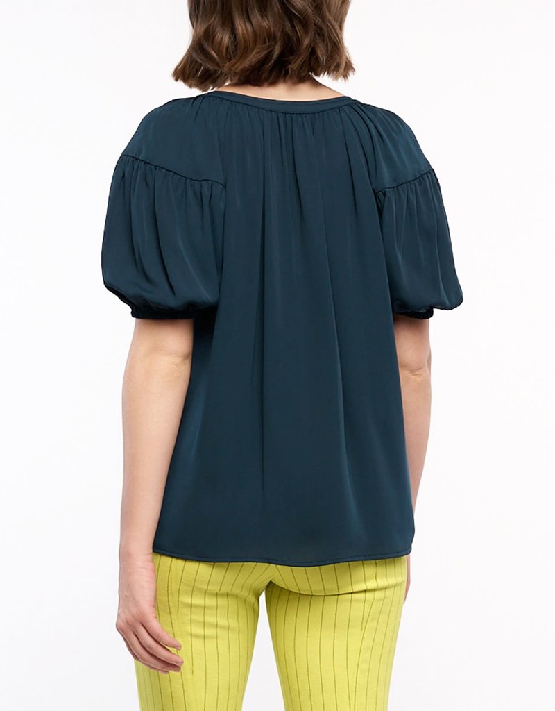 Short Sleeve Split Neck Blouse