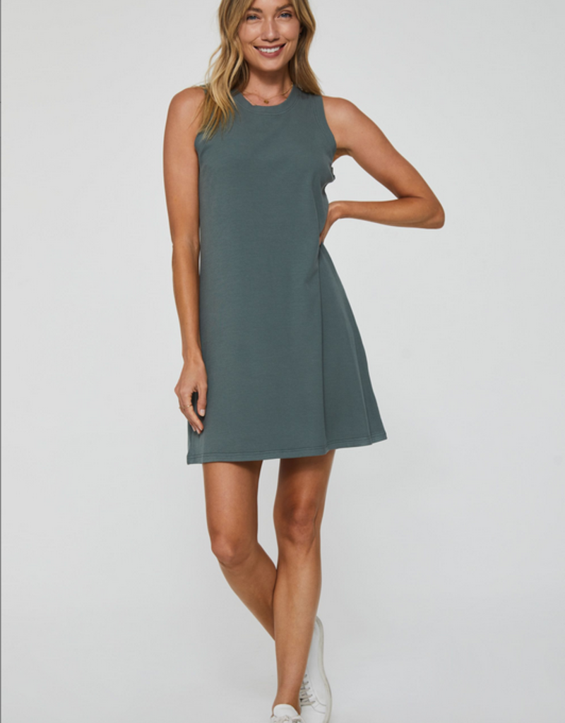 Justine High Neck Ribbed Dress