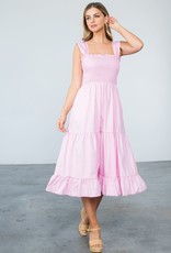 Smocked Poplin Maxi Dress