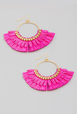 Raffia Circle Fan Earring