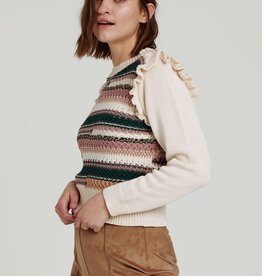 Marta Crochet Crewneck Sweater