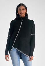 Contrast Stitch Asymetric Sweater
