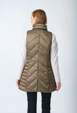 Chevron Quilted Long Vest