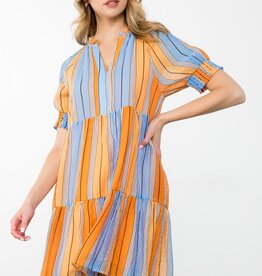 Stripe Short Sleeve Dress