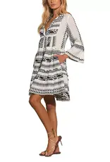 Aztec A-Line LS Dress