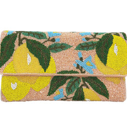 Lemon Beaded Clutch