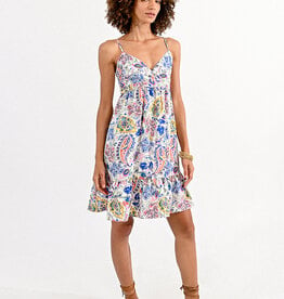 Paisley Print Sun Dress w/ Ruffle Hem