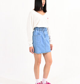 Paper Bag Denim Skirt