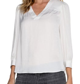 V-Neck Popover Woven Blouse