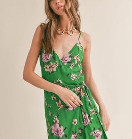 Greener Side Midi Wrap Dress