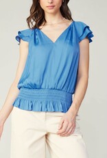 Flutter Sleeve Elastic Waist Top