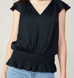 Flutter Sleeve Elastic Waist Top