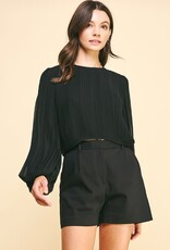 Cabernet On A Wednesday Pleated Blouse