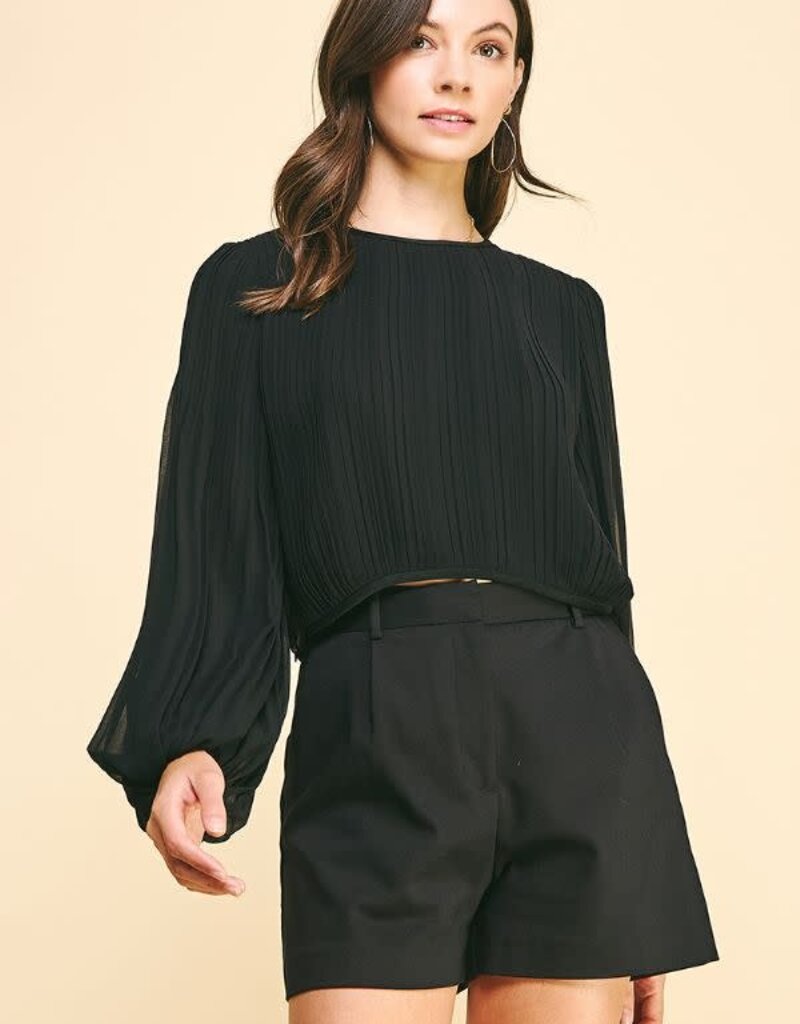 Cabernet On A Wednesday Pleated Blouse