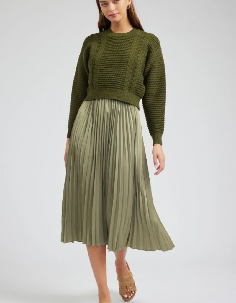 Sweater and Pleated Dress Set