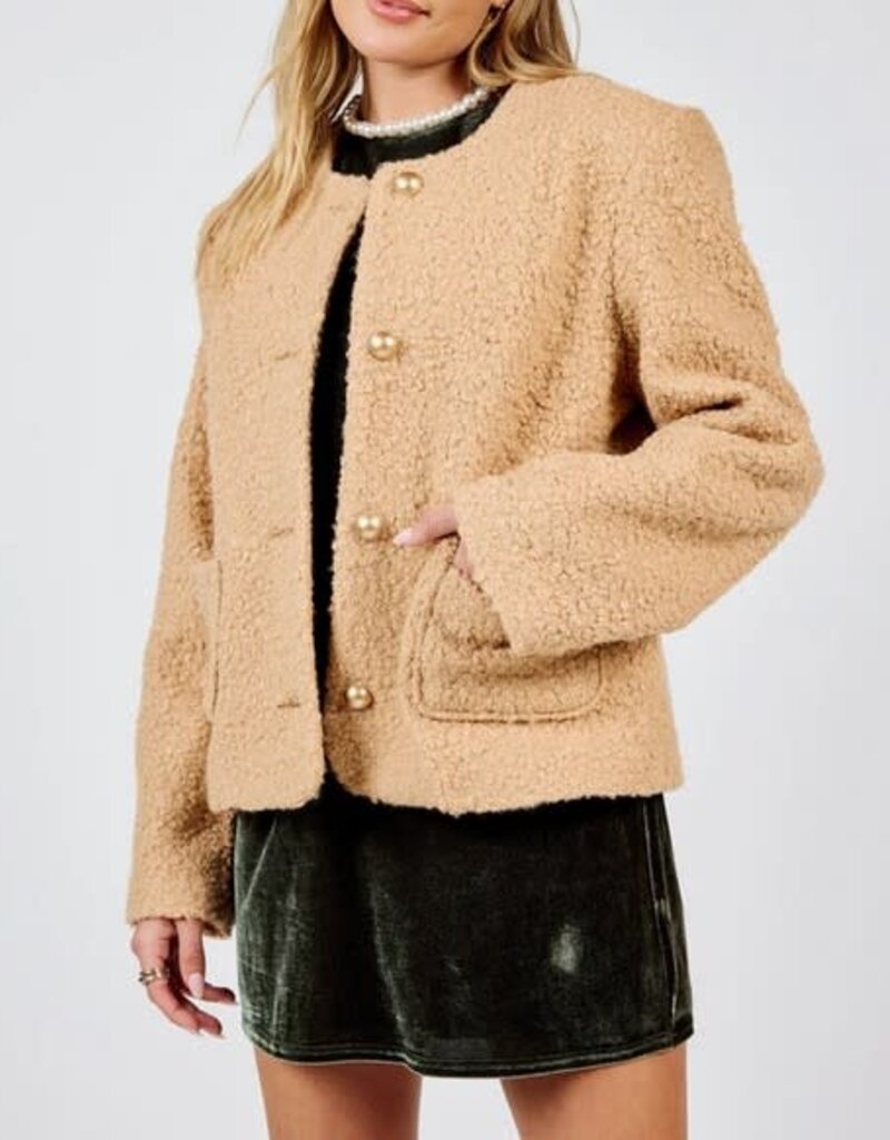 Apple Crisp Textured Button Jacket
