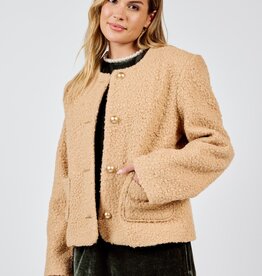 Apple Crisp Textured Button Jacket