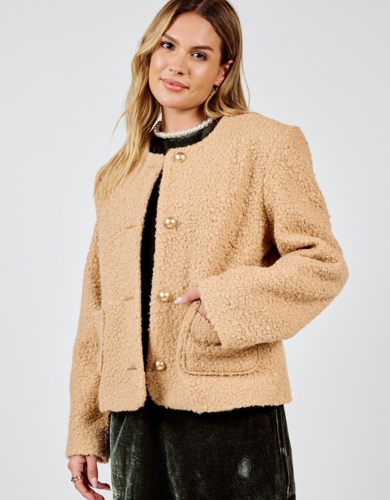 Apple Crisp Textured Button Jacket