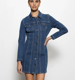 Sculpted Denim Mini Dress