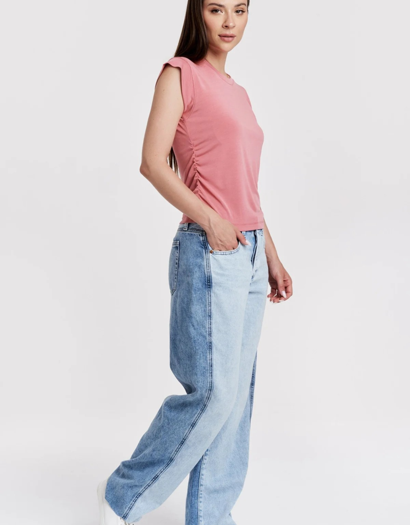 Alora Side Shirred Muscle Tee Top