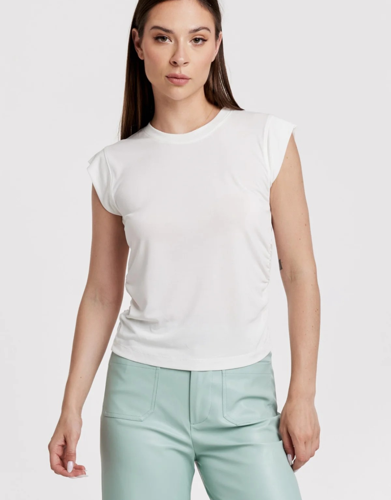Alora Side Shirred Muscle Tee Top