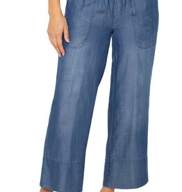 Pull On Tie Waist Wide Leg Pants