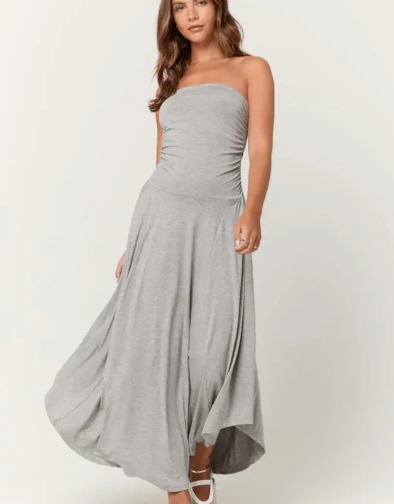 Goddess Strapless Shirred Dress