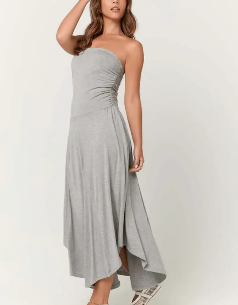 Goddess Strapless Shirred Dress