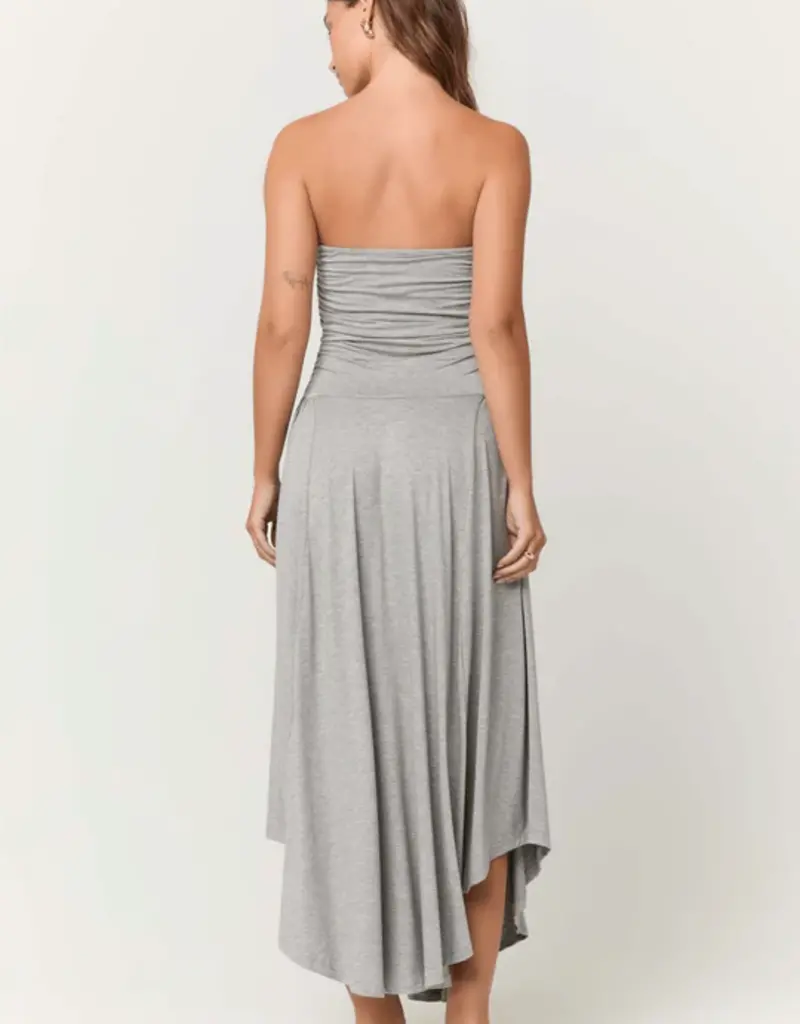 Goddess Strapless Shirred Dress