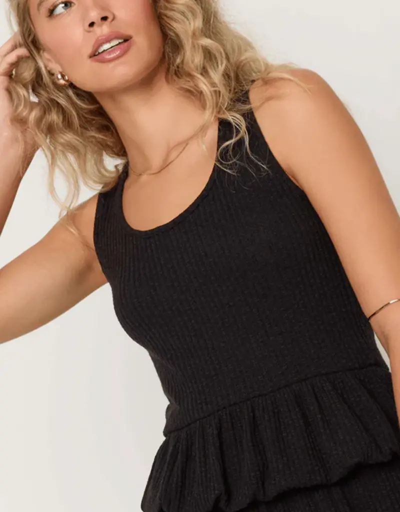 Monterosa  Rib Peplum Tank