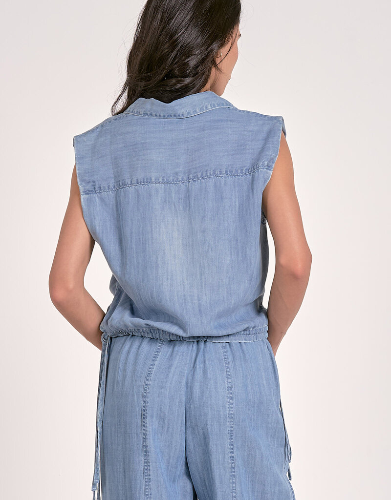 Sleeveless Collared Top
