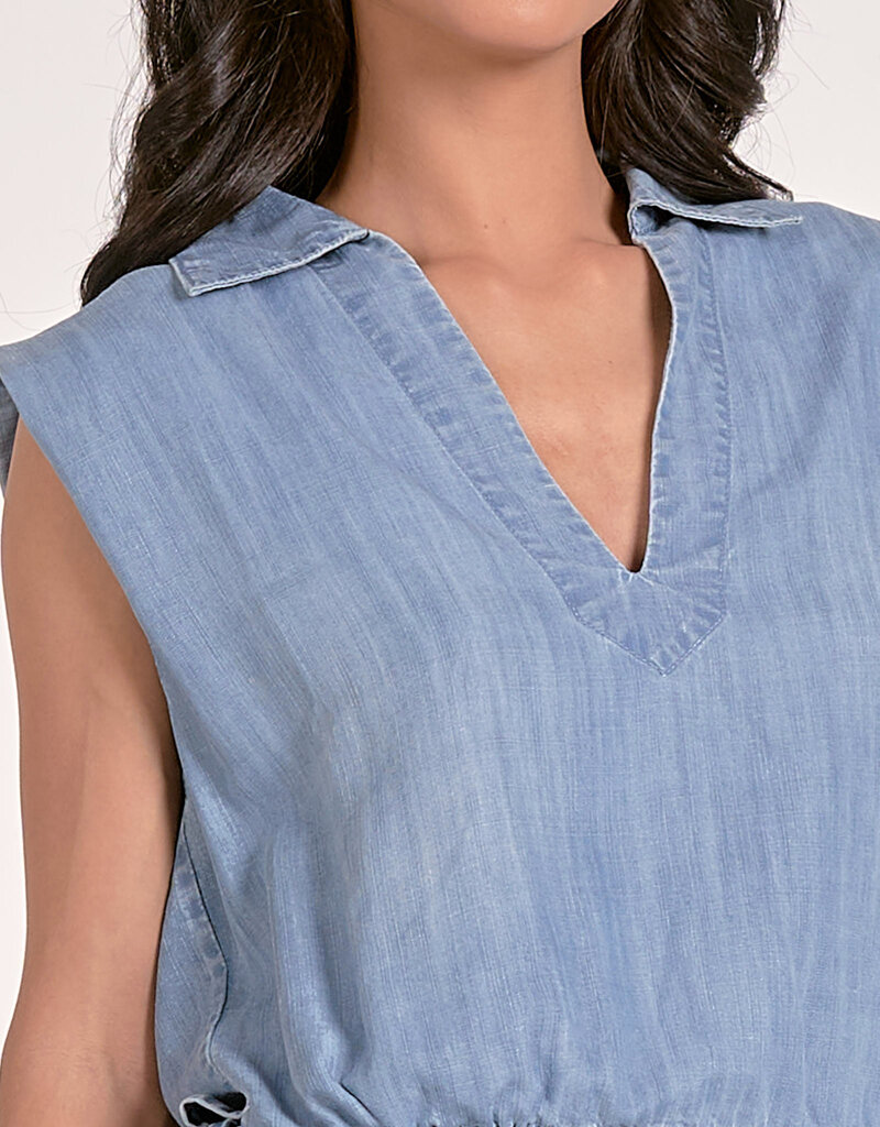 Sleeveless Collared Top