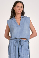 Sleeveless Collared Top