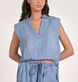 Sleeveless Collared Top